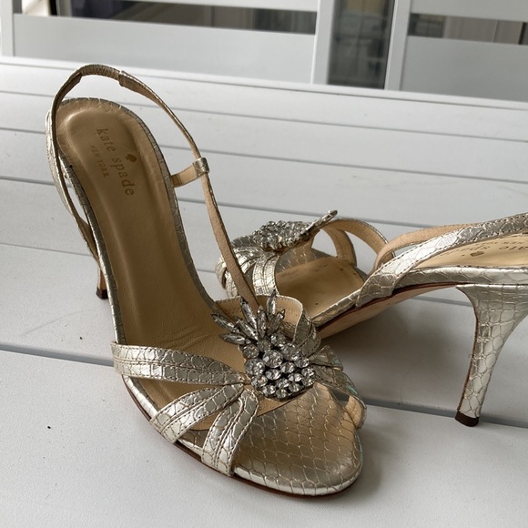 Kate Spade Strappy heels with pineapple rhinestone embellishments - Picture 9 of 9
